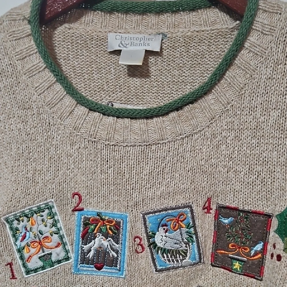 Vintage Christopher & Banks “12 Days of Christmas” Holiday Sweater Large